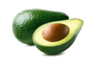 Halved avocado.