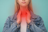 Woman with thyroid issues.